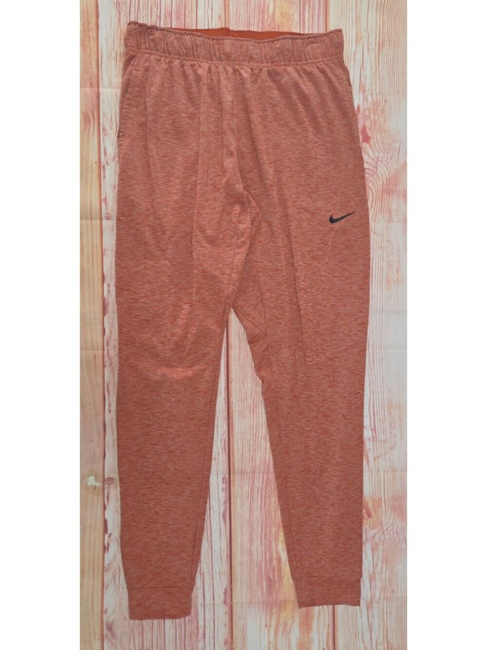 Nike Dri-Fit Mens Standard Fit Orange Joggers Medium Elastic Waist-Tapered Legs